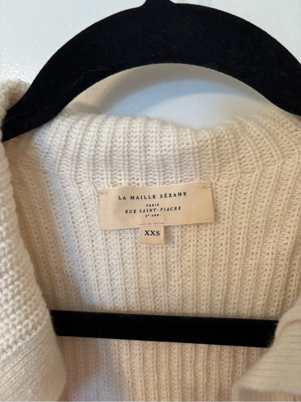 Sezane Tahar Jumper Ecru / Red - Size XXS - Picture 4 of 5